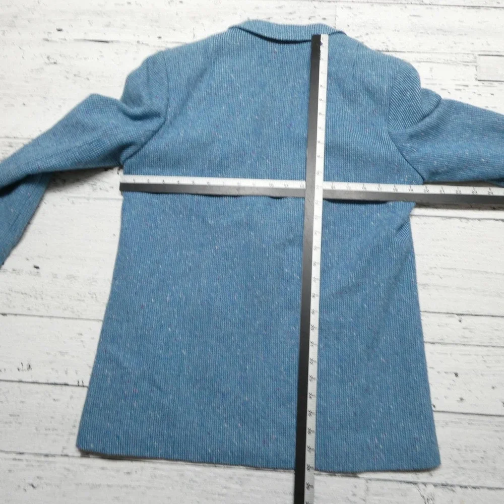 Vintage‎ Pendleton Blazer Womens Medium Blue Wool Tweed Speckled Jacket USA
